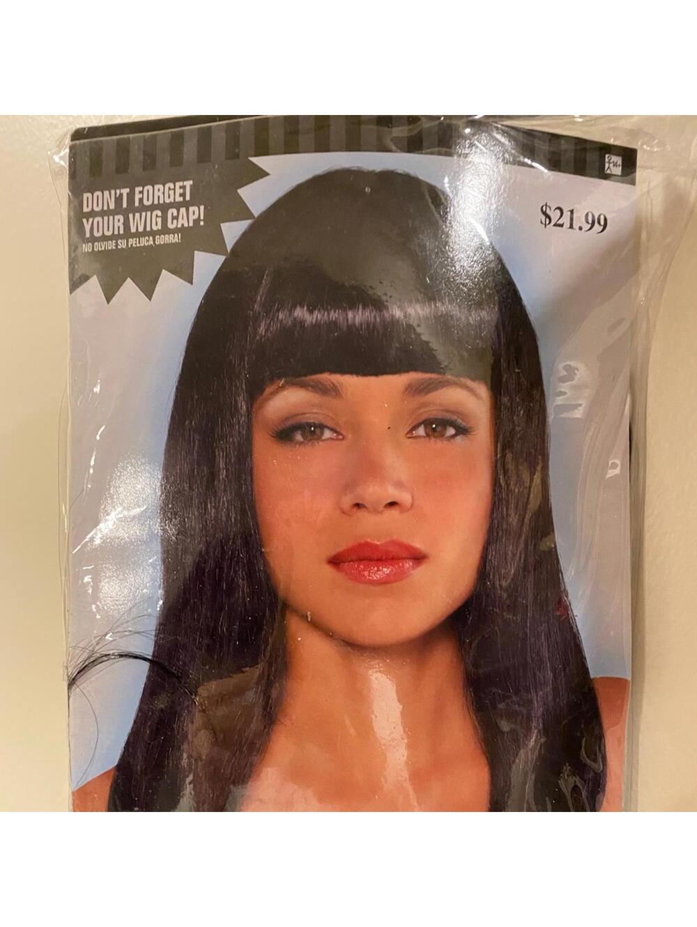 Fun World Electric Black Wig With Bangs NIP Costume Wig
